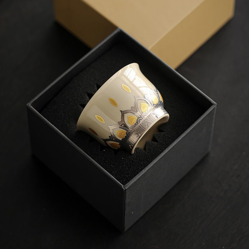 Buddha Stones Dunhuang Color Mil Budas Taza de té Kung Fu Taza de té 100ml