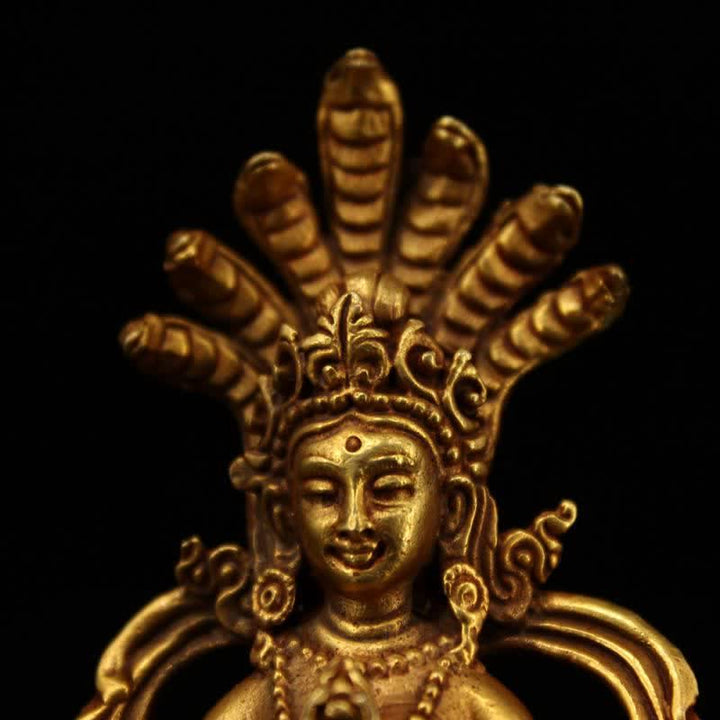 Decoración de estatua de cobre de protección de Bodhisattva Nagarjuna - image 8