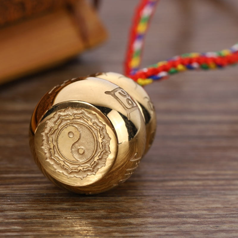 Colgante de collar de acero de titanio con símbolo de Yin Yang tibetano, Buddha Stones, armonía de calabaza - image 3