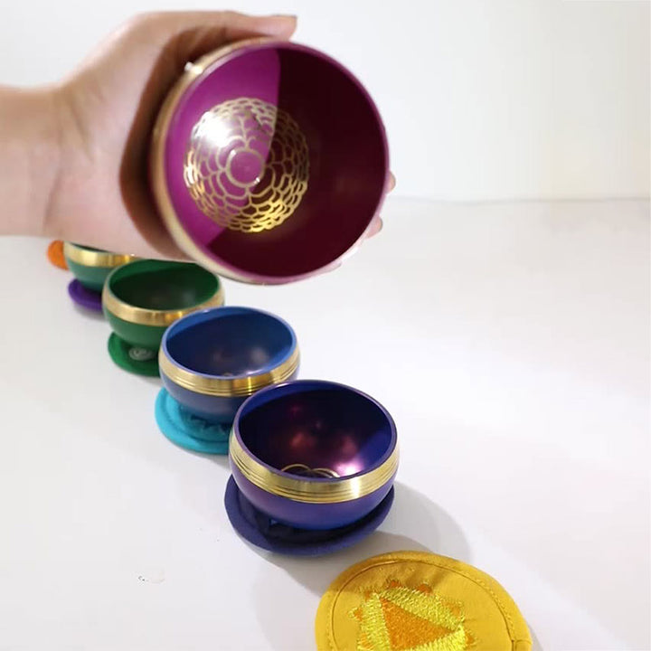 Cuenco con sonido tibetano de Buddha Stones hecho a mano para curación de chakras y meditación de atención plena, juego de cuencos para cantar