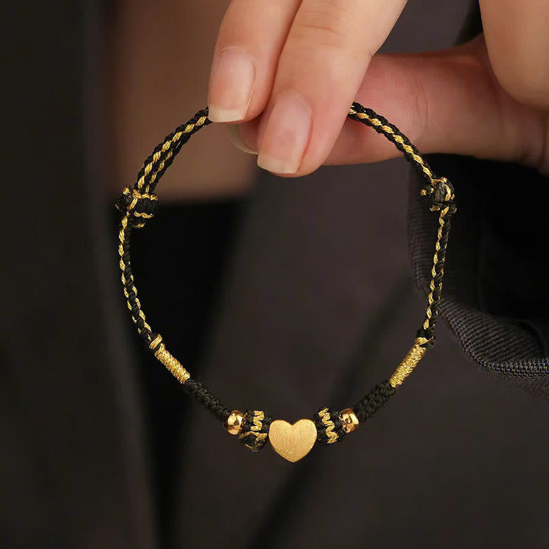 Pulsera trenzada hecha a mano con Buddha Stones, Tíbet, corazón de amor, nudo King Kong, suerte