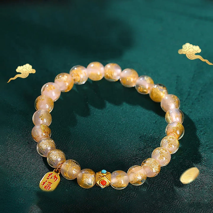 Buddha Stones, incienso tibetano, ceniza, Liuli, cuentas de cristal, Lucky Fortune Fu, pulsera con dijes de personaje