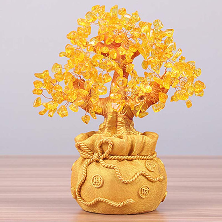 Buddha Stones Adorno de piedras preciosas de árbol de dinero de citrino natural - Feng Shui para la prosperidad - image 8