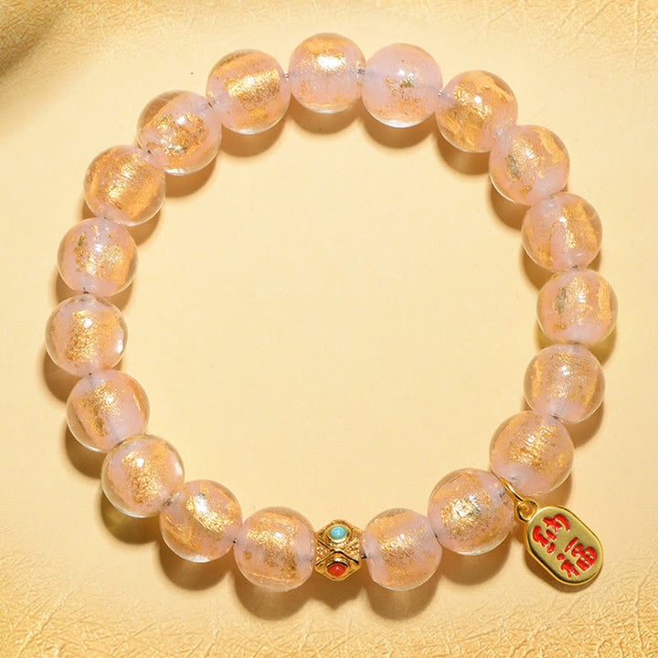 Buddha Stones, incienso tibetano, ceniza, Liuli, cuentas de cristal, Lucky Fortune Fu, pulsera con dijes de personaje