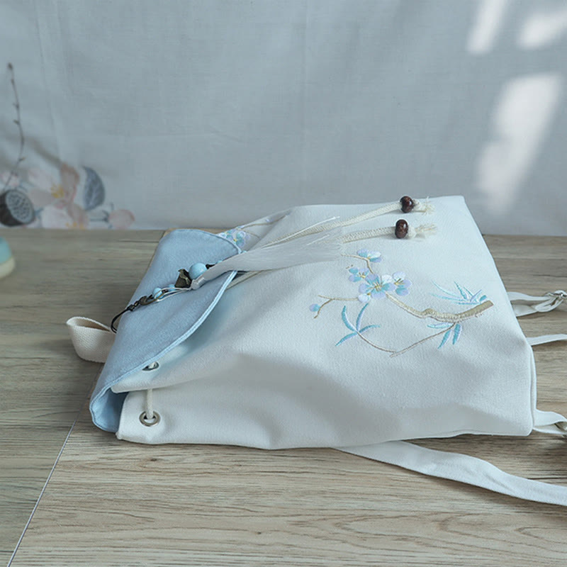 Mochila de lona de gran capacidad bordada hecha a mano con Buddha Stones - image 46