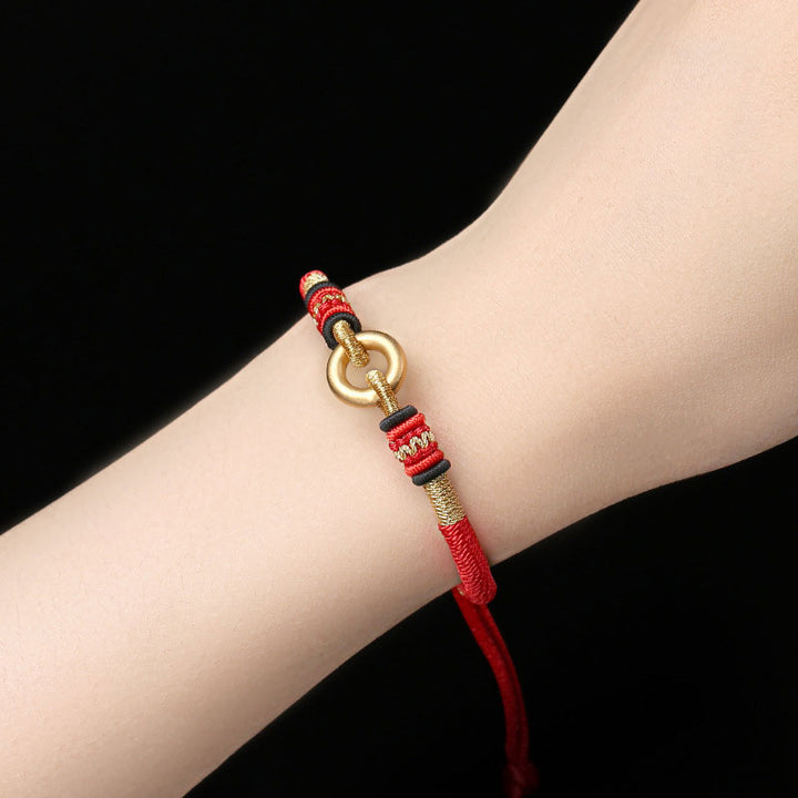 Pulsera de pareja de hilo rojo de la suerte FengShui con Buddha Stones