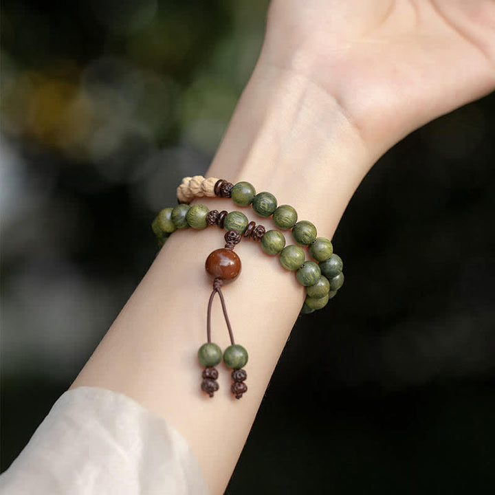 Pulsera de paz positiva de sándalo verde