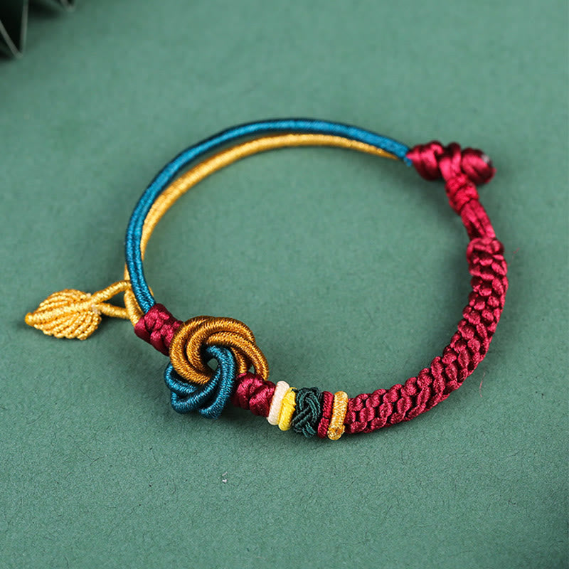Pulsera de cuerda de la suerte con nudo de mandala hecha a mano tibetana con Buddha Stones - image 3