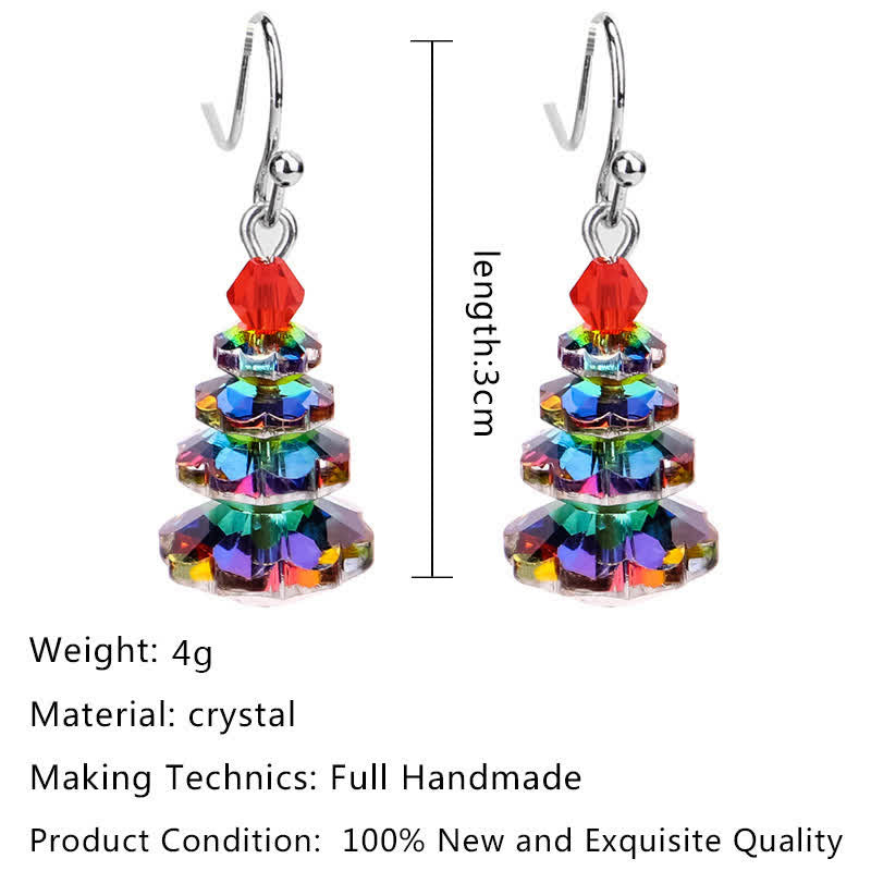 Pendientes colgantes curativos de paz con amatista y árbol de Navidad con varios cristales