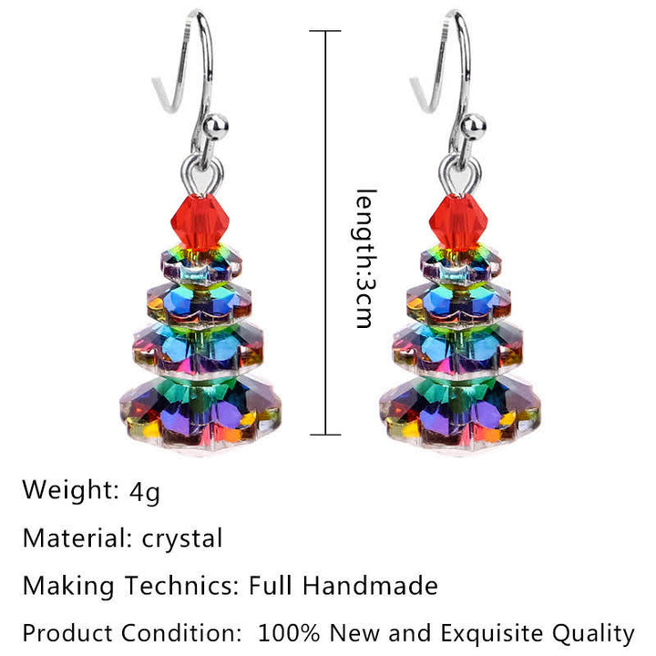 Pendientes colgantes curativos de paz con amatista y árbol de Navidad con varios cristales