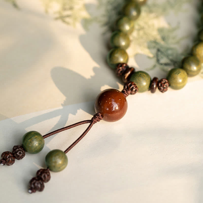 Pulsera de paz positiva de sándalo verde