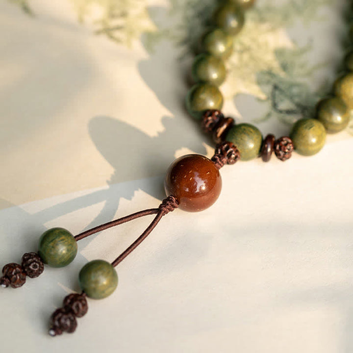 Pulsera de paz positiva de sándalo verde