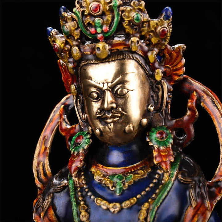 Estatuilla amarilla de Jambhala Bodhisattva, estatua de cobre de serenidad, decoración del hogar - image 6