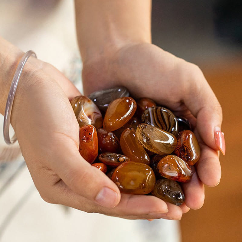 Llavero positivo con piedra Sardonyx aleatoria de Buddha Stones