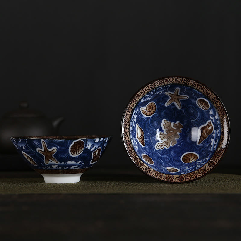 Taza de té de Buddha Stones, flores, carácter Fu, montañas, loto, flores de cerezo, taza de té de Kung Fu