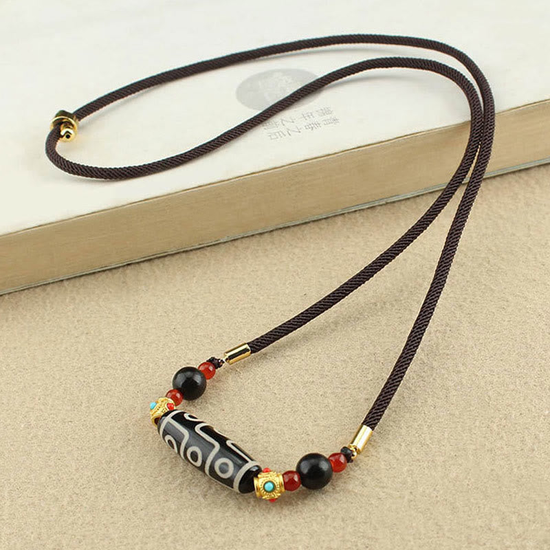Colgante de collar de cadena con Buddha Stones tibetanas de nueve ojos Dzi, protección de cuentas, bendiciones - image 4