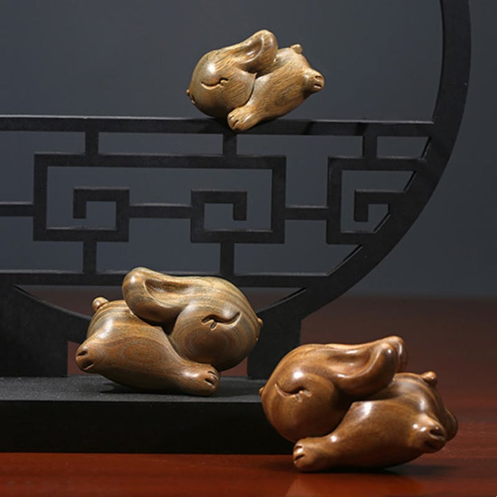 Buddha Stones Sándalo Verde Pequeño Mini Lindo Conejo Conejito Paz Decoraciones - image 14