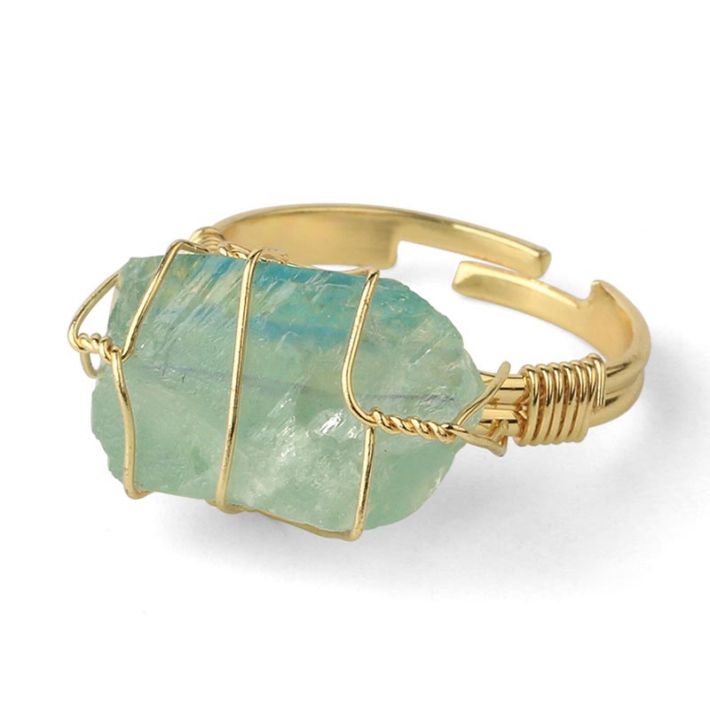 Anillo ajustable de amatista con piedras preciosas de cristal natural de Buddha Stones