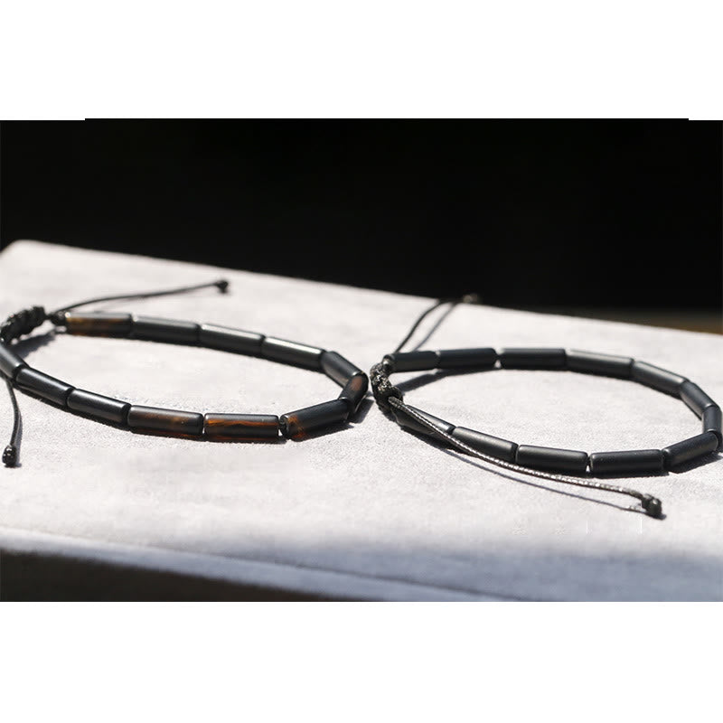 Pulsera de protección de soporte de cuentas de ónix negro con Buddha Stones
