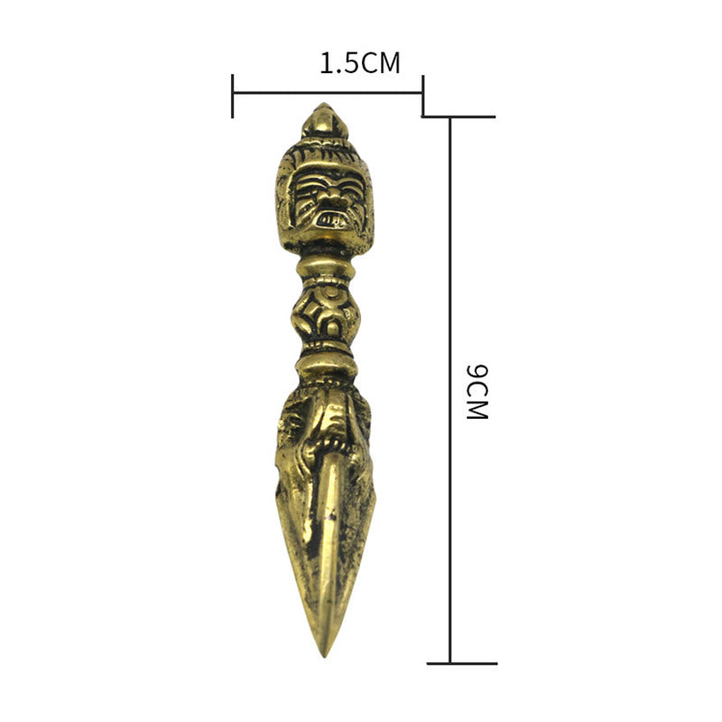 Buddha Stones hechas a mano en Nepal, pequeño Vajra Dorje grabado, decoración de cobre