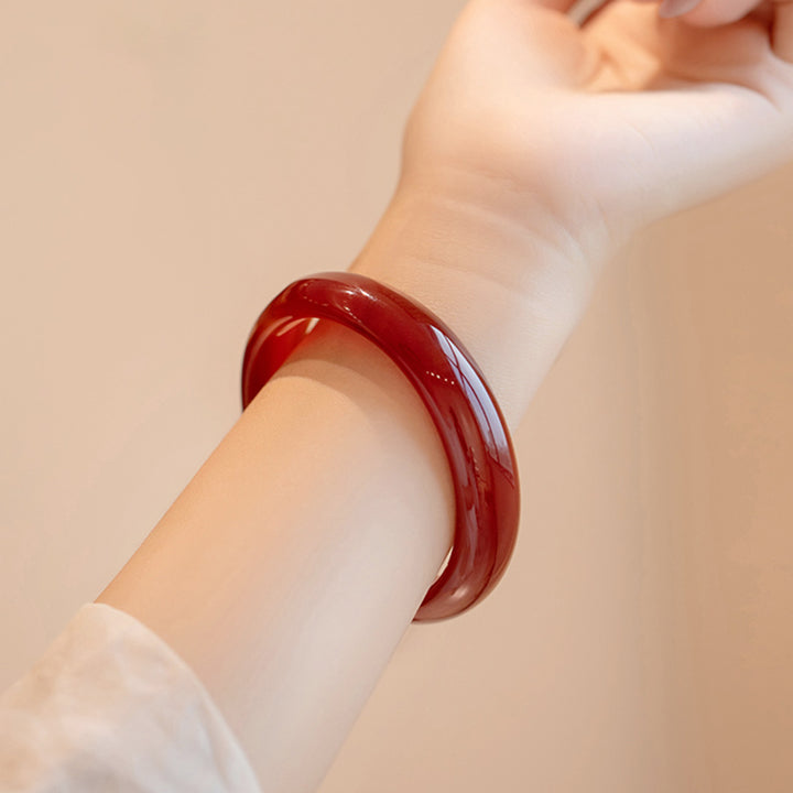Brazalete de confianza de ágata roja natural con Buddha Stones
