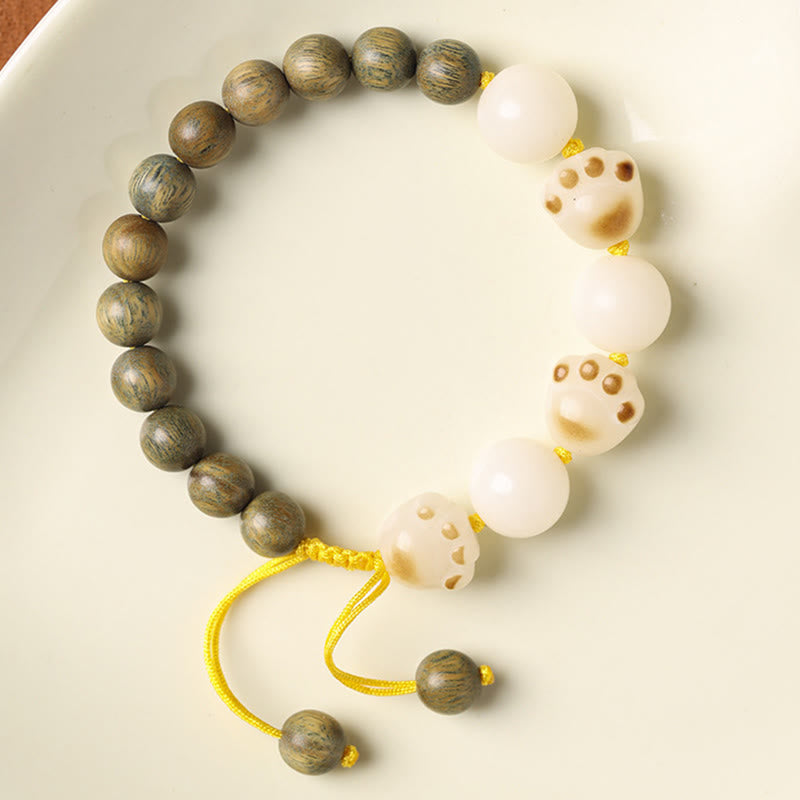Pulsera de curación de garra de gato con semillas de Bodhi de sándalo verde Natural con Buddha Stones - image 3