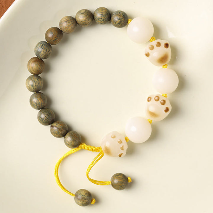 Pulsera de curación de garra de gato con semillas de Bodhi de sándalo verde Natural con Buddha Stones - image 3