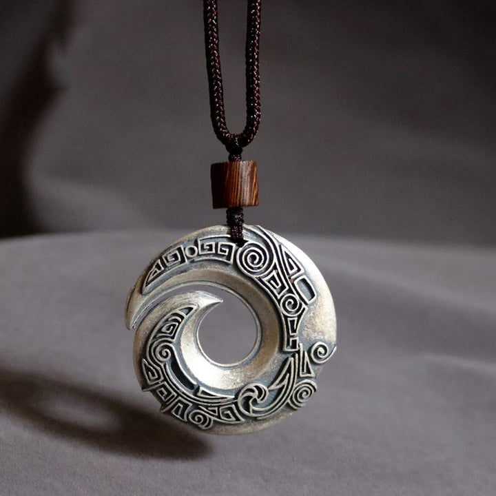 Buddha Stones la suerte mejora el diseño patrón cobre suerte collar colgante