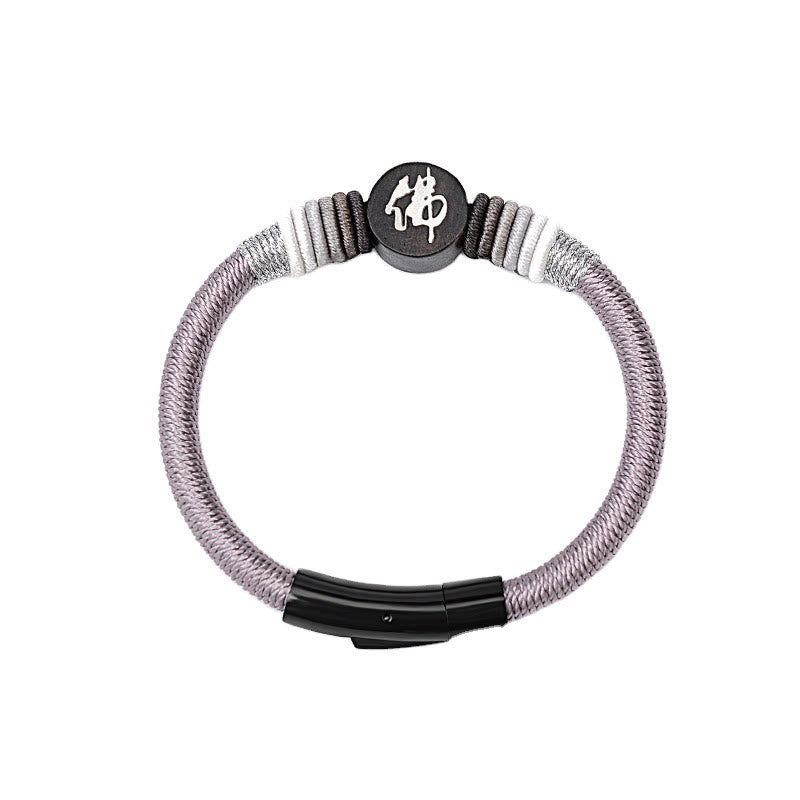 Pulsera de cuerda hecha a mano de ébano con personaje de Buda de Buddha Stones