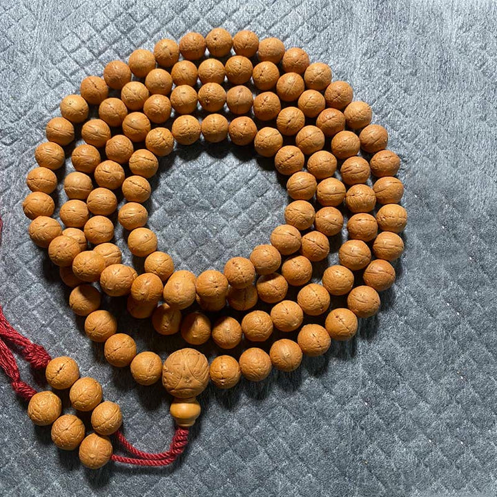 Buddha Stones 108 cuentas Mala Nepal semilla Bodhi suerte riqueza borla pulsera - 11,5 mm - image 8