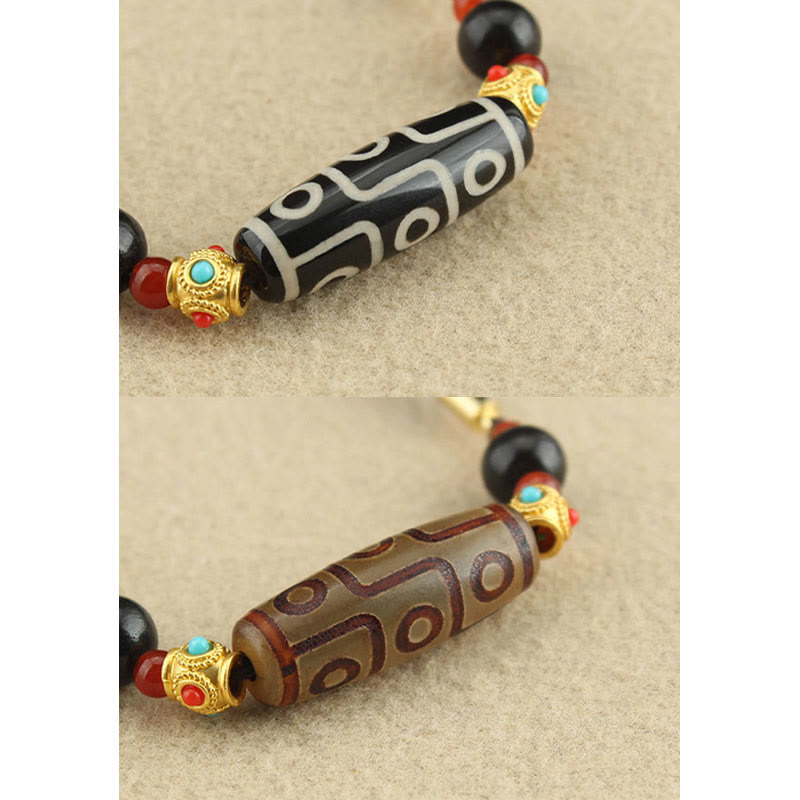 Colgante de collar de cadena con Buddha Stones tibetanas de nueve ojos Dzi, protección de cuentas, bendiciones - image 12