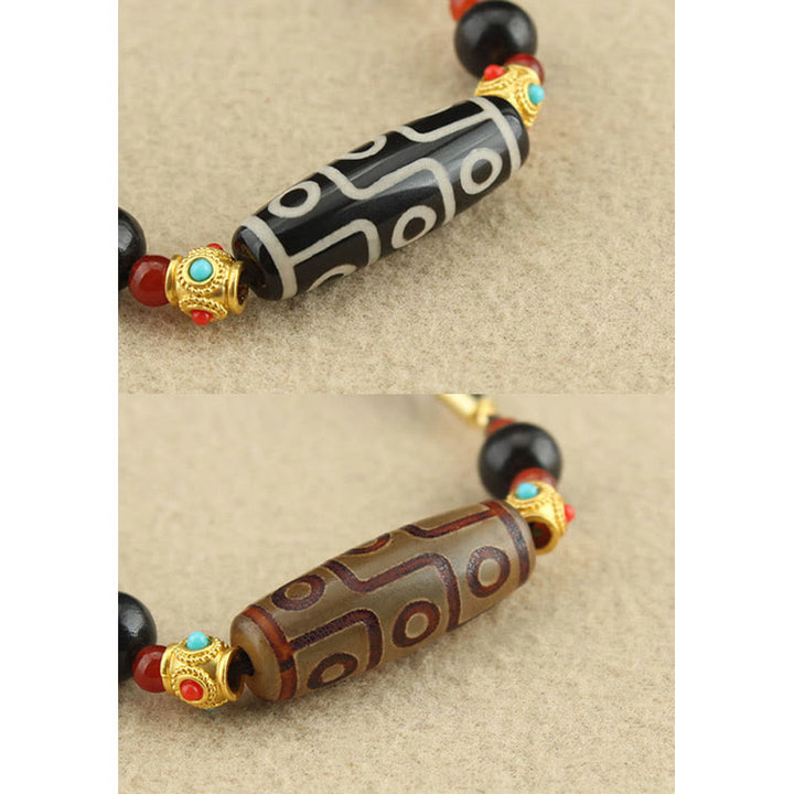 Colgante de collar de cadena con Buddha Stones tibetanas de nueve ojos Dzi, protección de cuentas, bendiciones - image 12
