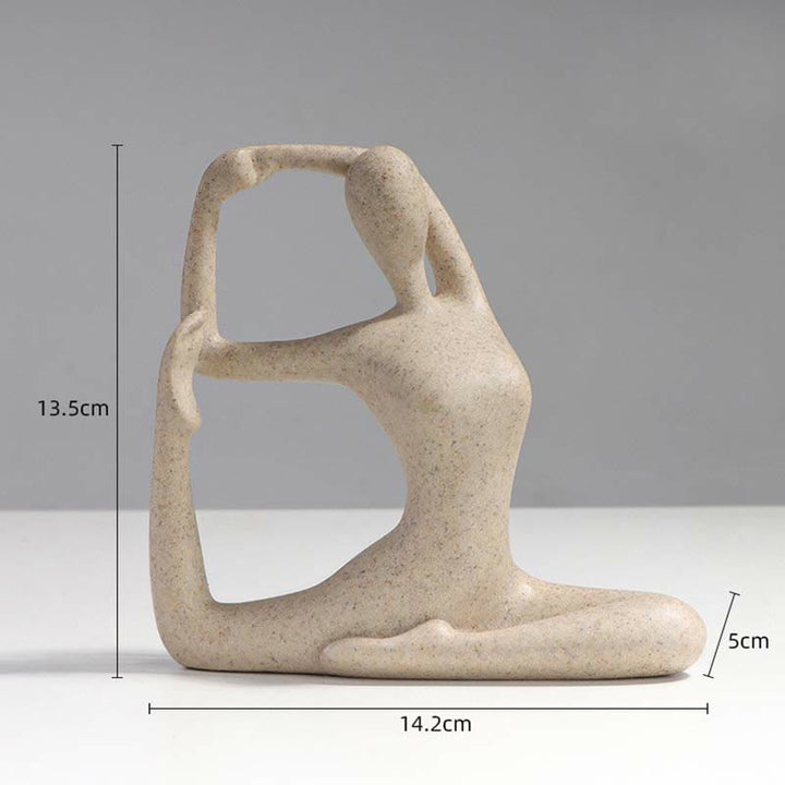 Decoración de escritorio de escultura de estatuilla espiritual de resina de ejercicio de meditación de Yoga abstracto