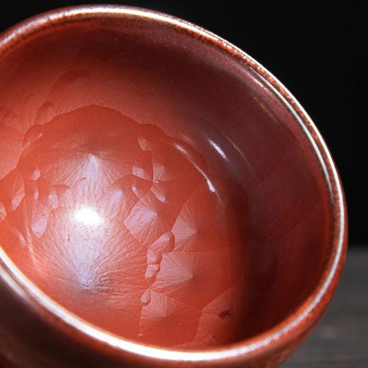 Taza de té de cerámica con diseño de loto Jianzhan chino hecho a mano con Buddha Stones , taza de té de Kung Fu