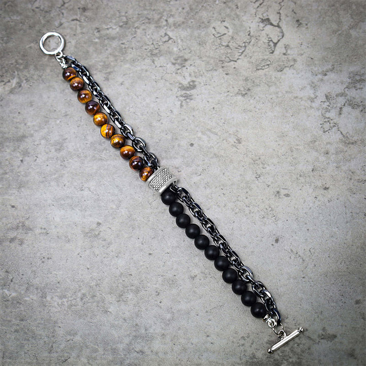 Pulsera protectora de lapislázuli, ojo de tigre y lazurita natural con Buddha Stones - image 2
