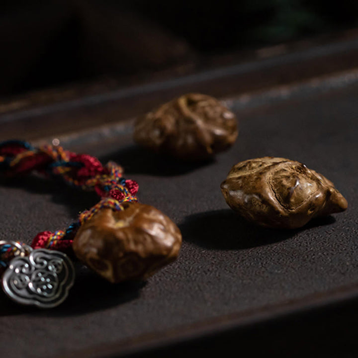 Pulsera de hilo de colores hecha a mano tibetana con Buddha Stones , Plata de Ley 925, protección de peces Koi, pulsera de cuerda resistente - image 8