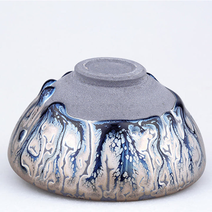 Taza de té de cerámica china Jianzhan, diseño de árbol de té hecho a mano con Buddha Stones, taza de té de Kung Fu