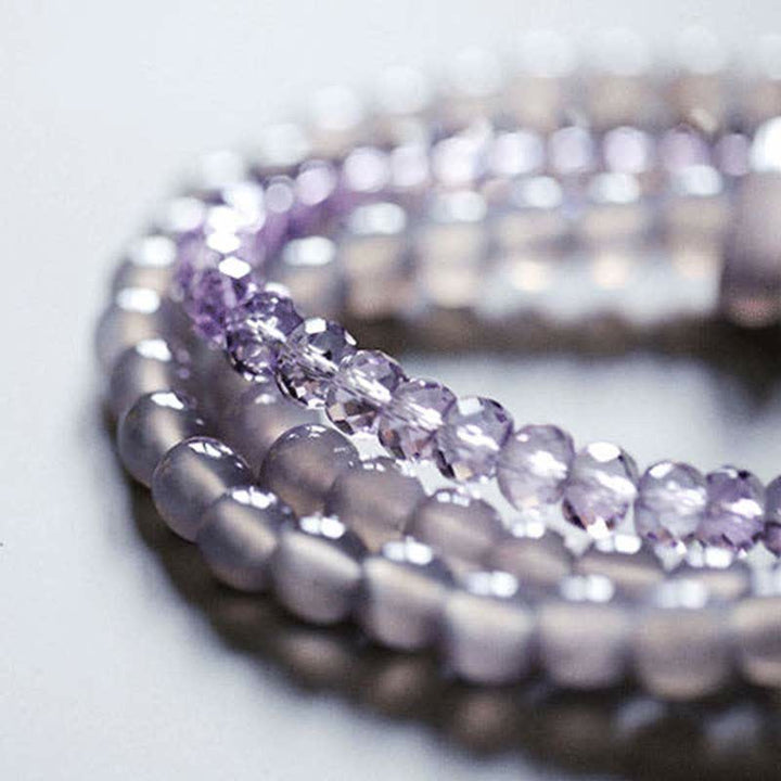 Pulsera curativa de meditación de cristal de amatista natural