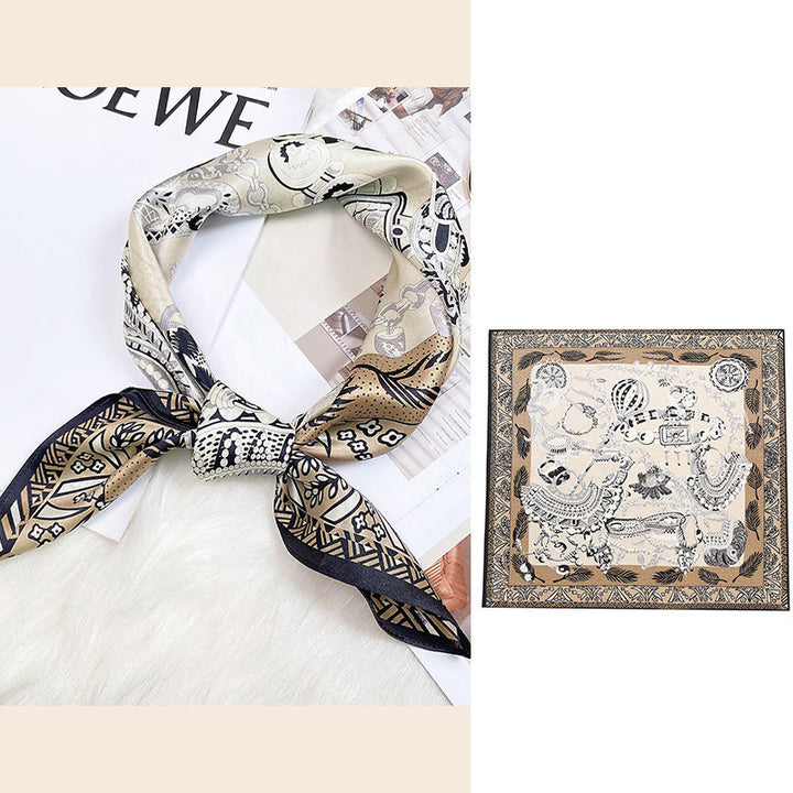 Buddha Stones escena pastoral globo aerostático flor de primavera 100% seda de morera cuello bufanda para el pelo - Globos tropicales - image 28