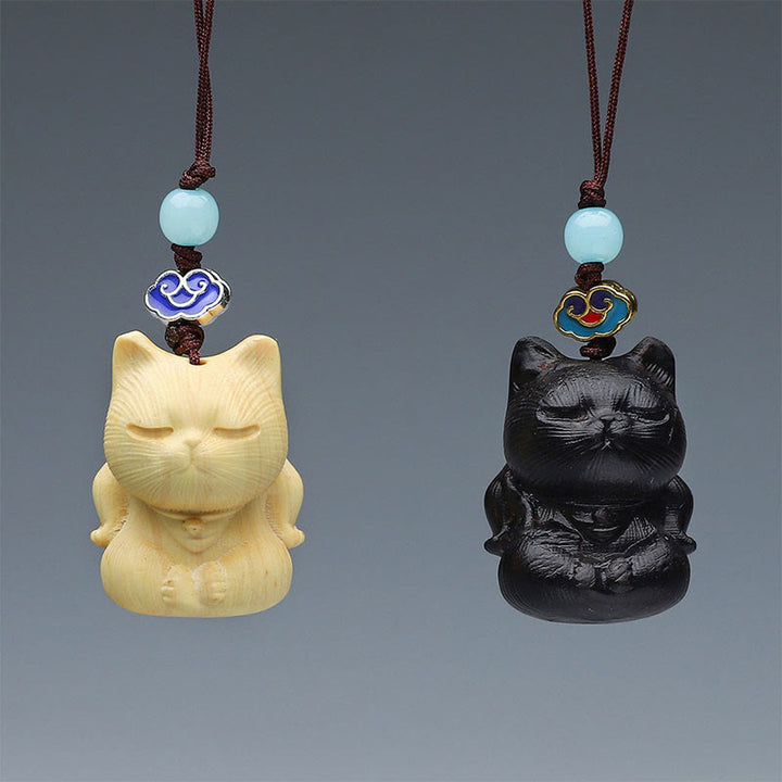 Buddha Stones Thuja Sutchuenensis Sándalo Verde Boj Mini Animal Lindo Conejo Gato Ciervo Ballena Prosperidad Teléfono Decoraciones Colgantes - image 14