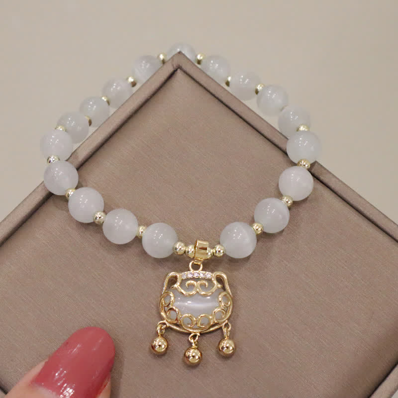Pulsera con dijes de amor y perlas con diseño de gato encantador con ojo de gato y Buddha Stones - image 10