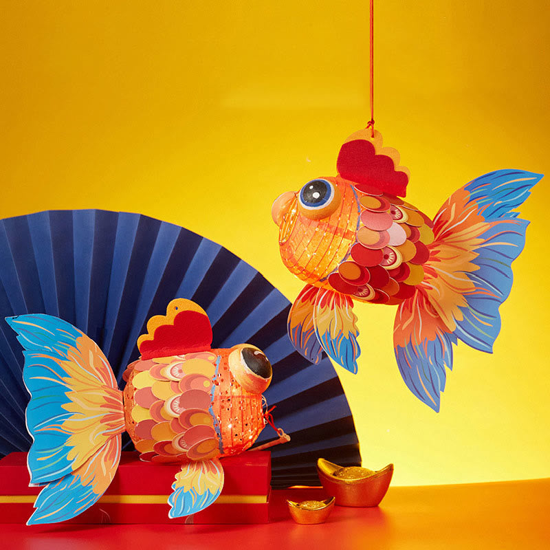 Buddha Stones DIY, buena suerte, pez Koi, lámpara de farol de papel, Festival del medio otoño, decoración de farol para niños
