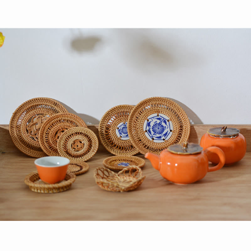 Posavasos de cerámica con estampado de flores, tapete para taza de té - image 21