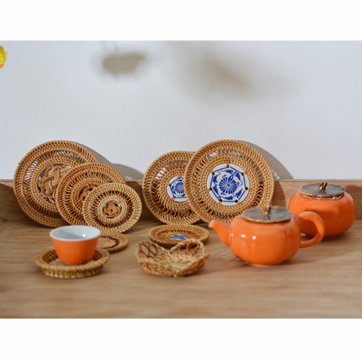 Posavasos de cerámica con estampado de flores, tapete para taza de té - image 21