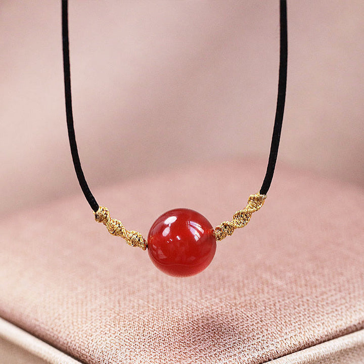 Buddha Stones, ágata roja Natural, Calcedonia, autoaceptación, cadena de confianza, pulsera, collar, colgante