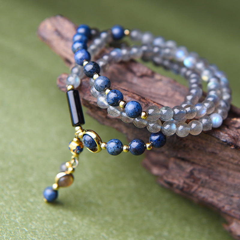 Pulsera Positiva Curativa Calma Lazurita Piedra Lunar