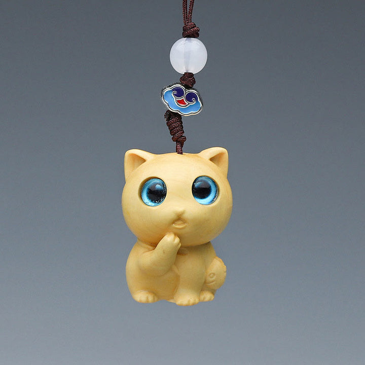 Buddha Stones Thuja Sutchuenensis Sándalo Verde Boj Mini Animal Lindo Conejo Gato Ciervo Ballena Prosperidad Teléfono Decoraciones Colgantes - image 17