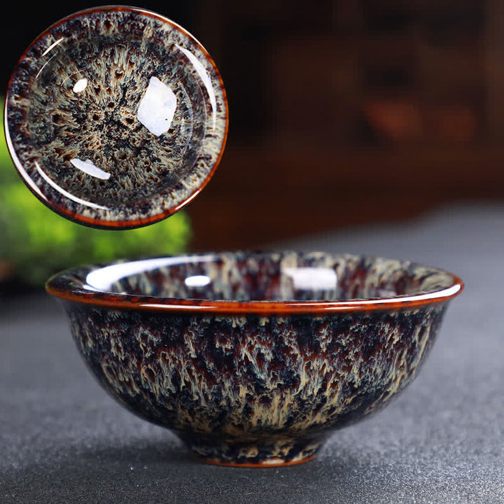 Tazas de té de cerámica coloridas con Buddha Stones para el hogar y la oficina
