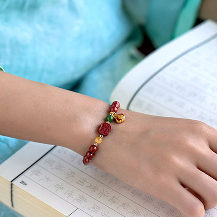 Pulsera Calma Felicidad Cinabrio Buddha Stones