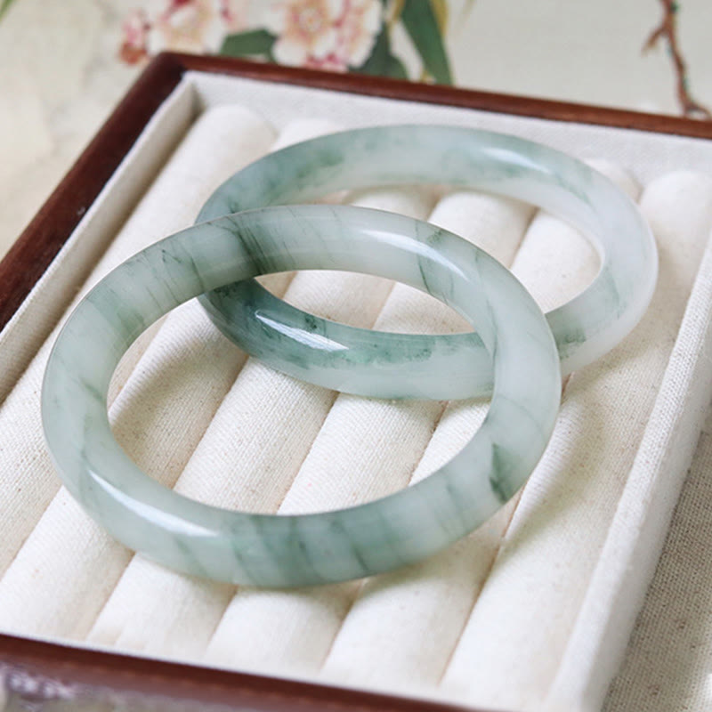 Brazalete de prosperidad de la suerte de jade natural con Buddha Stones
